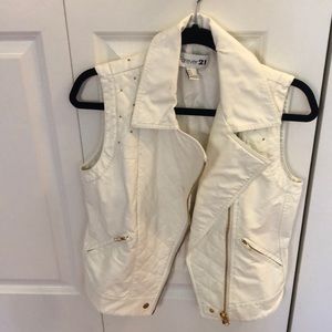 Cream leather vest
